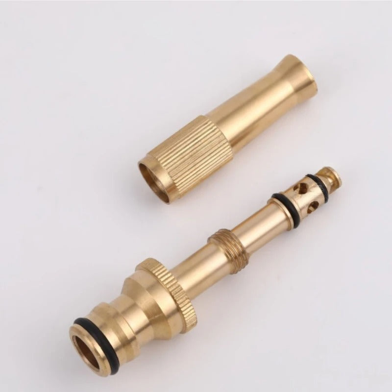 Brass Garden Spray Nozzle with 4 Spray Modes – High-Pressure Hose Adapter