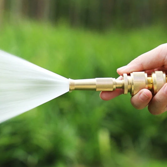 Brass Garden Spray Nozzle with 4 Spray Modes – High-Pressure Hose Adapter