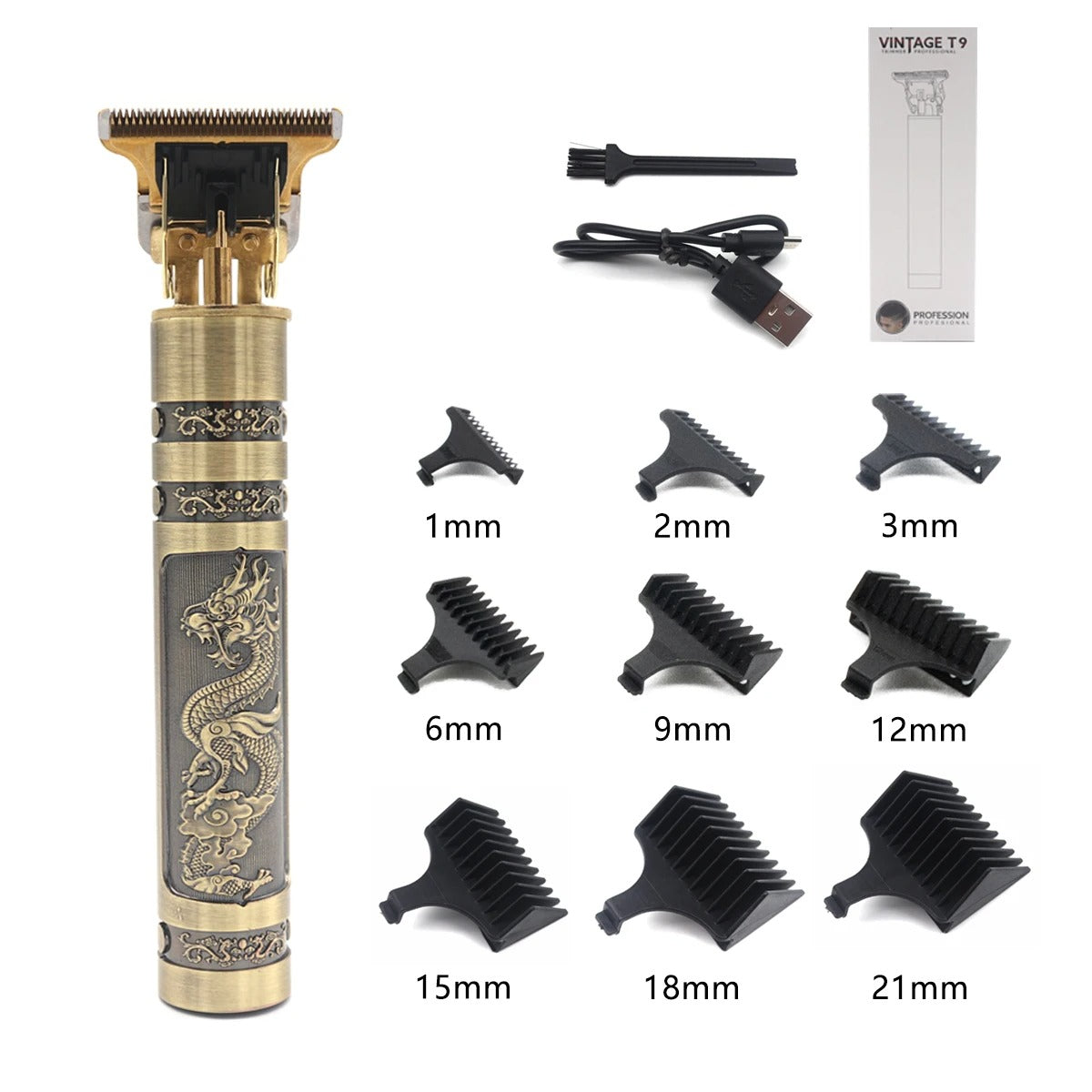 Vintage T9 Professional Hair & Beard Trimmer for Men – Classic Grooming Tool