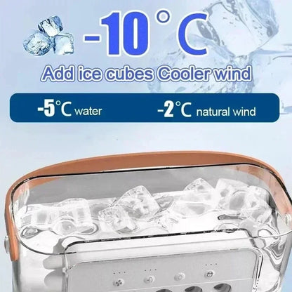 Compact Evaporative Air Cooler with LED Lights & Adjustable Timer – Perfect for Desk & Nightstand