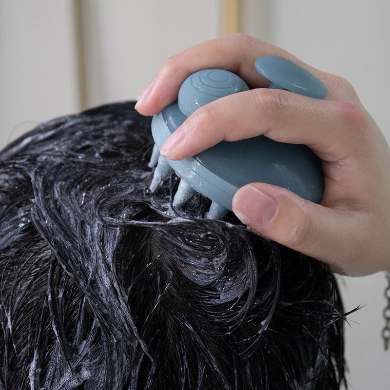 Silicone Scalp Massager Brush – Gentle Hair Scrubber for All Hair Types