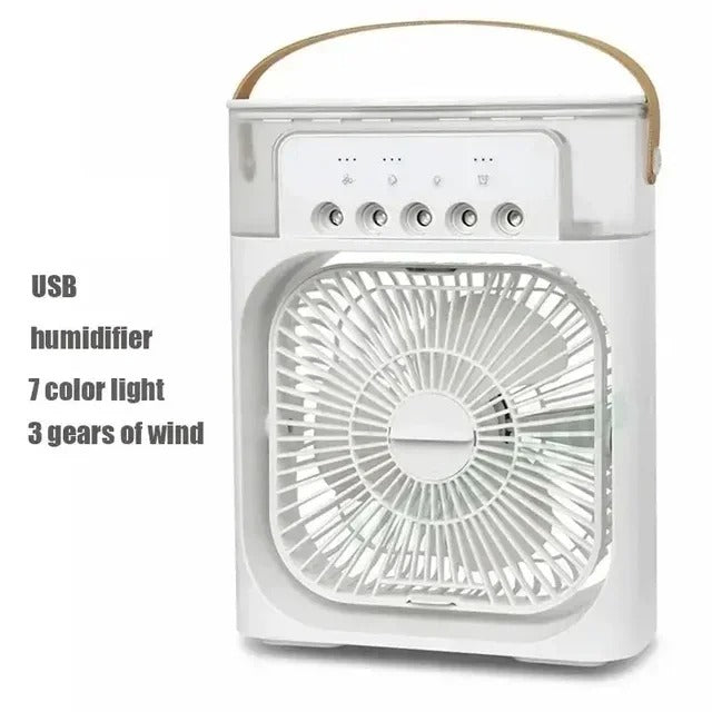Compact Evaporative Air Cooler with LED Lights & Adjustable Timer – Perfect for Desk & Nightstand
