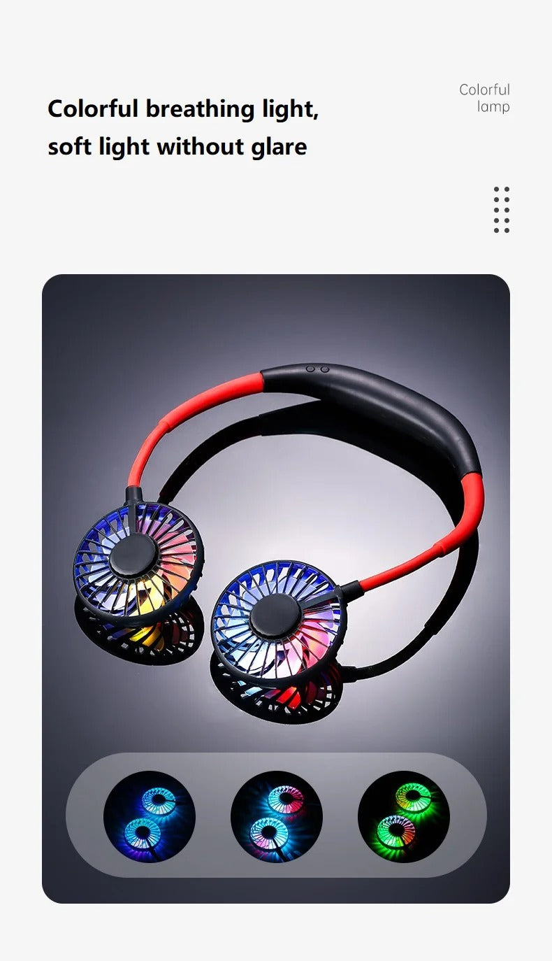 BreezeWear USB Neck Fan – Foldable, Wearable, and Hands-Free Cooling